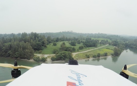 Drone flies over sea to deliver Singapore Post package