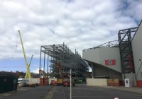 Drone captures latest expansion progress at Anfield